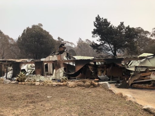Cathy and John Fawbert's four-bedroom, double-brick home in Yowrie was destroyed by the Black Summer bushfires