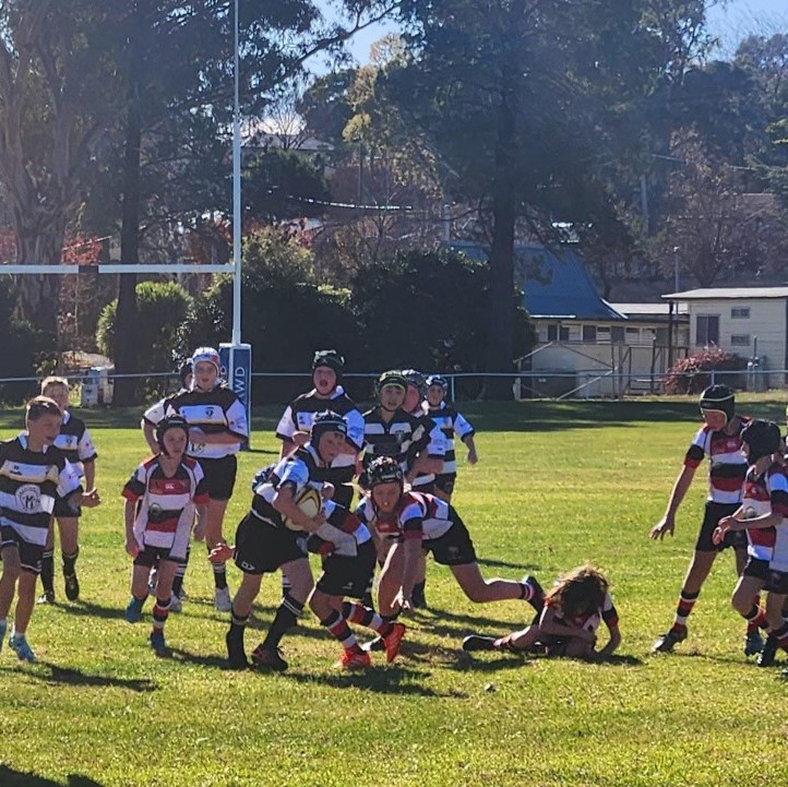 Boys playing rugby