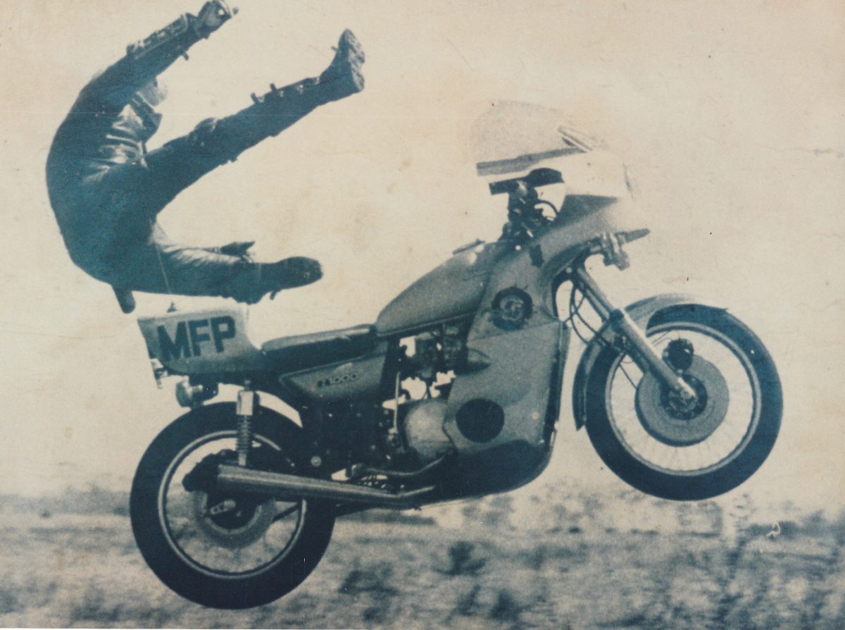 Gerry Gauslaa performing one of his memorable stunts. Photo: Supplied. 