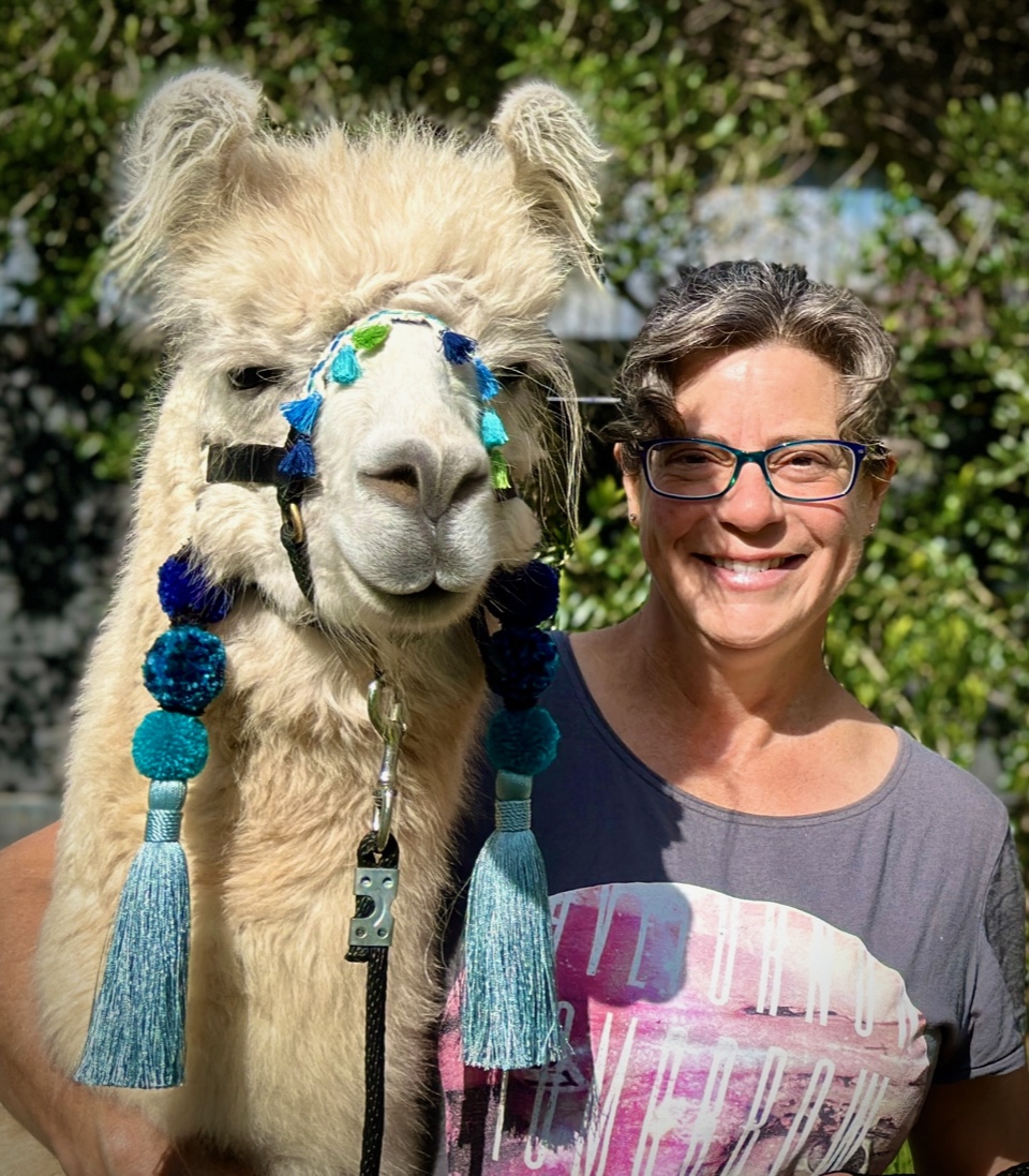 Woman with llama