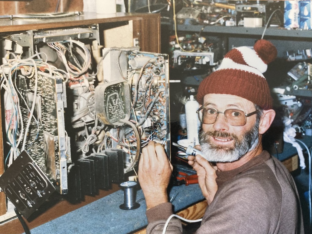 Colin Young repairing a Pye Television