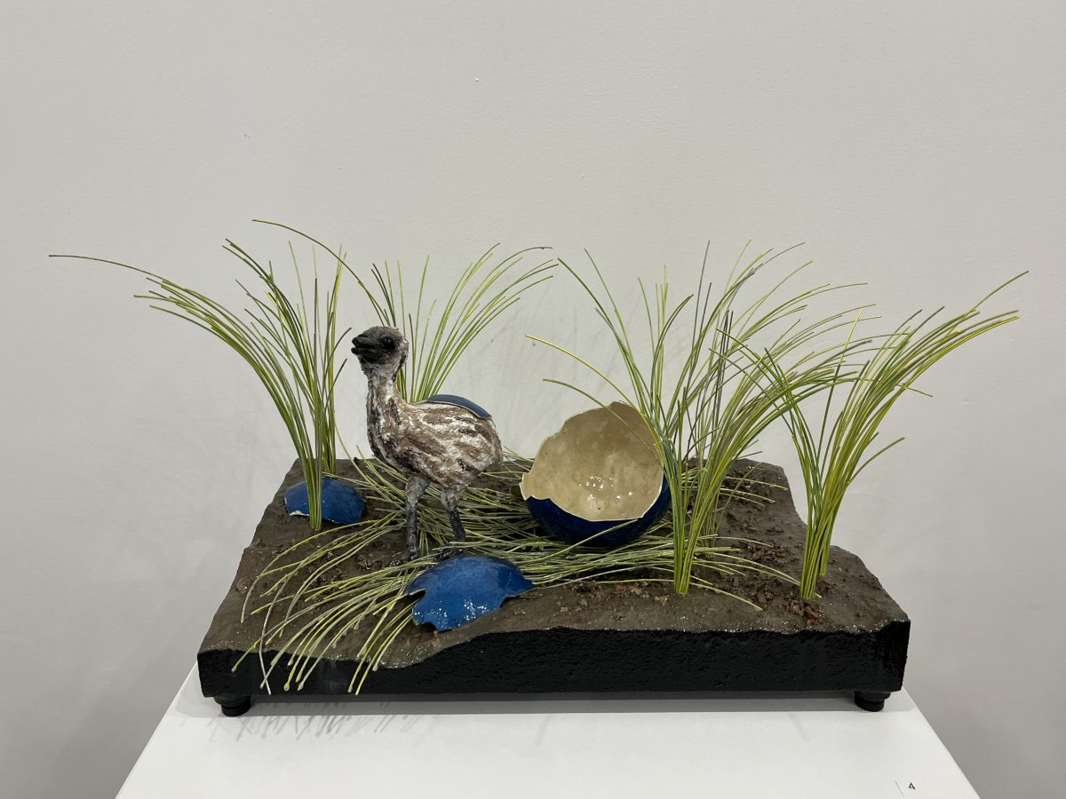 sculpture with grass
