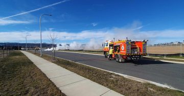 UPDATED: Googong road closed after fire in recycling load breaks out