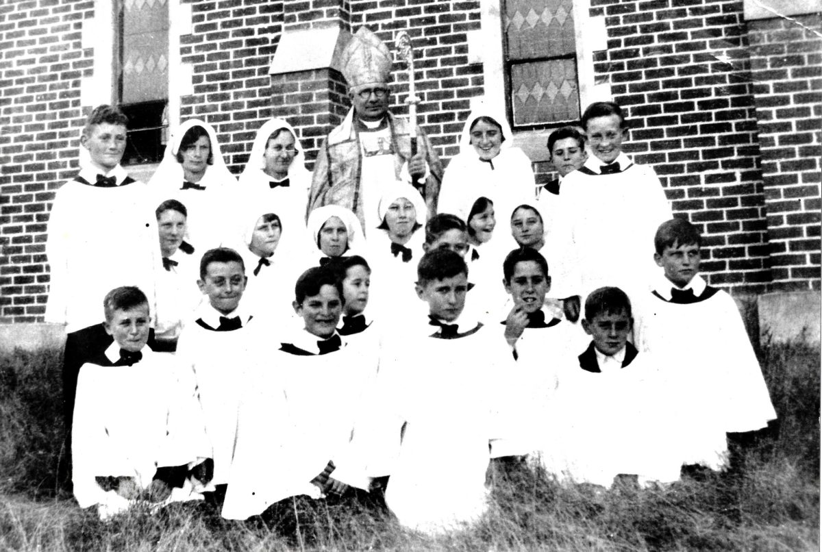 Confirmation at Christ Church Cobargo, thought to be 1955. 