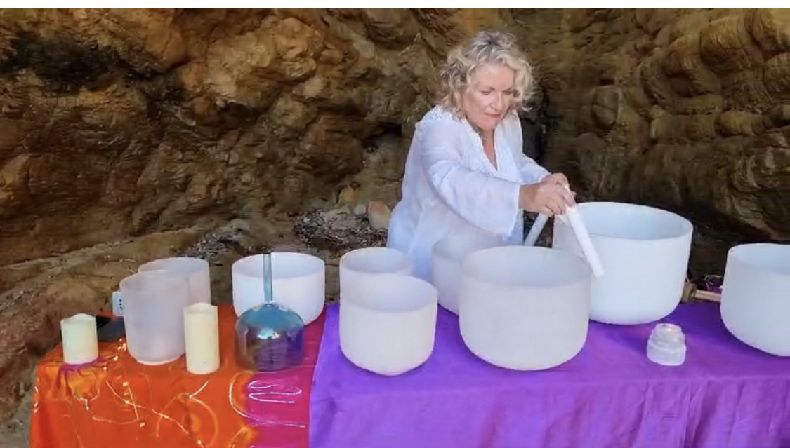 Robbie Hart of Bermagui started learning to play crystal bowls in 2020. 