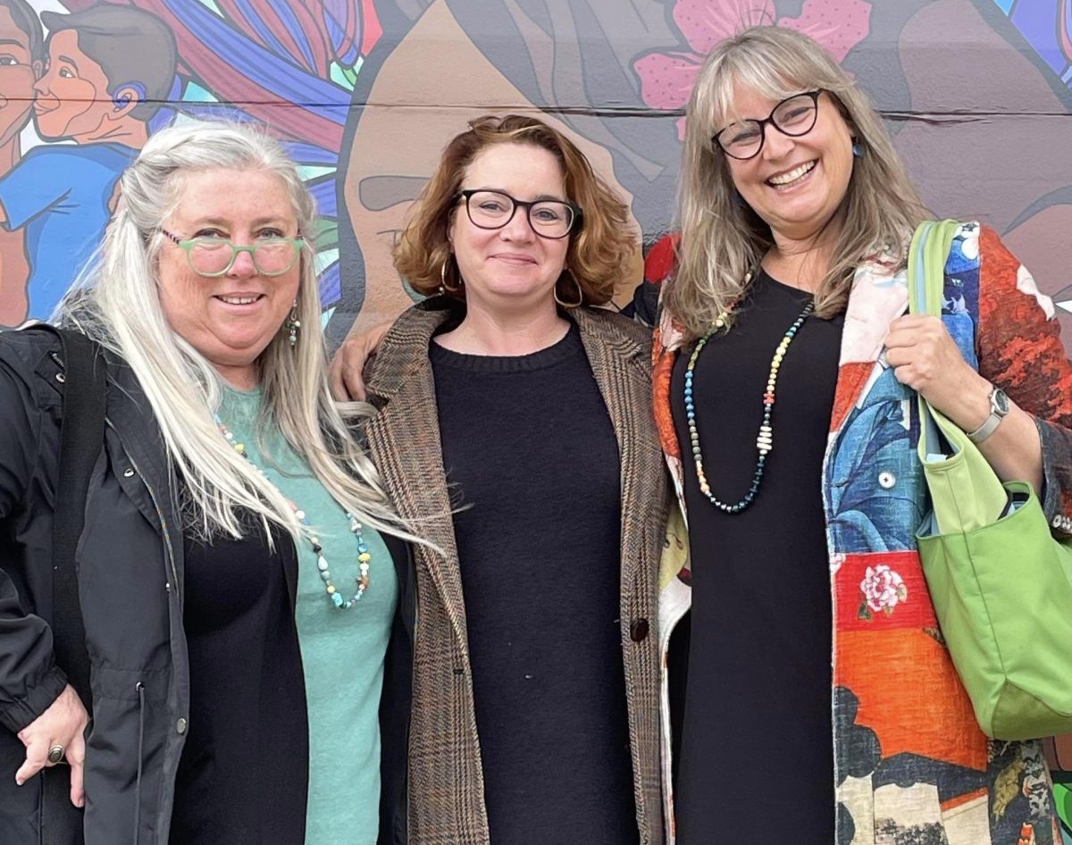 Kim Bush, Eurobodalla Shire Council divisional manager community development and participation, Tami Fauver, director of Krasi Arts Centre in St Joseph, Michigan, and Indi Carmichael, Eurobodalla Shire Council coordinator of creative arts development.