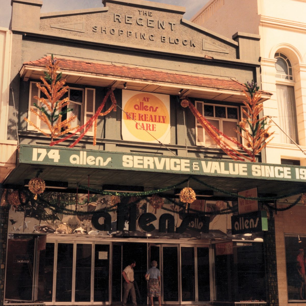 old photo of high street shops