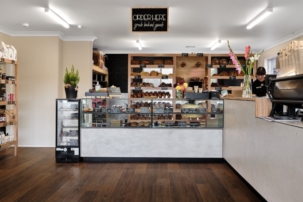 Interior of the bakery.