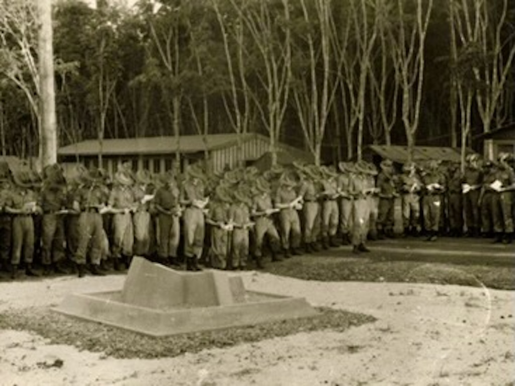 A larger memorial service for fallen members of the 1st Battalion, including Raymond John Cox. It is believed to have been held at Nui Dat, Vietnam. 