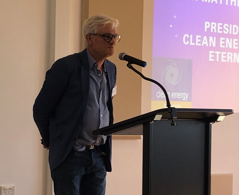 Founder and president of Clean Energy for Eternity Dr Matthew Nott was the keynote speaker at the launch event of Renewable Bermagui on 28 July.