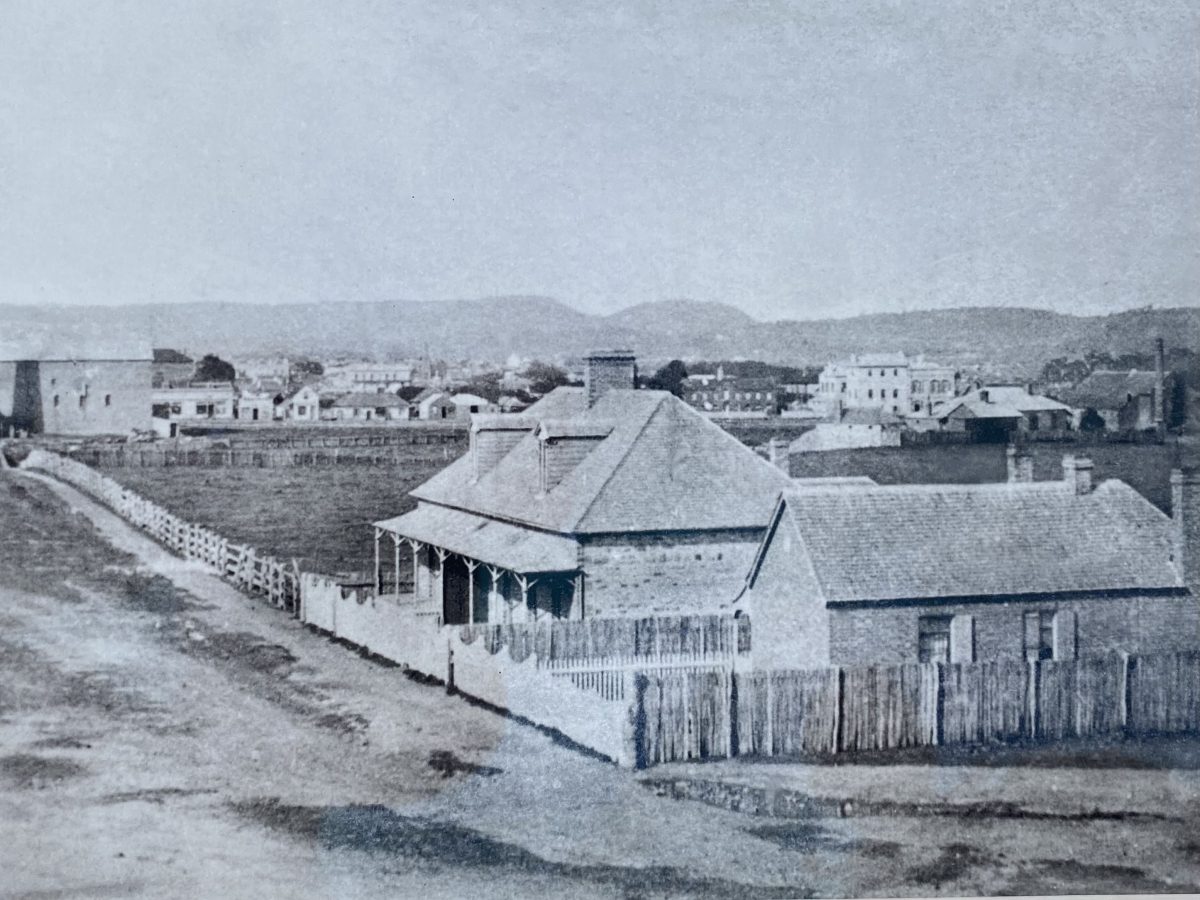 Photographed in the 1870s, numbers 49, 47 and 45 Auburn Street. No. 45 is included in a list of items of heritage significance as a Victorian Italianate dwelling (circa 1860). It appears to be facing the town, rather than addressing the street. The occupants have shared the image taken in the 1870s, and their affection for their heritage precinct.