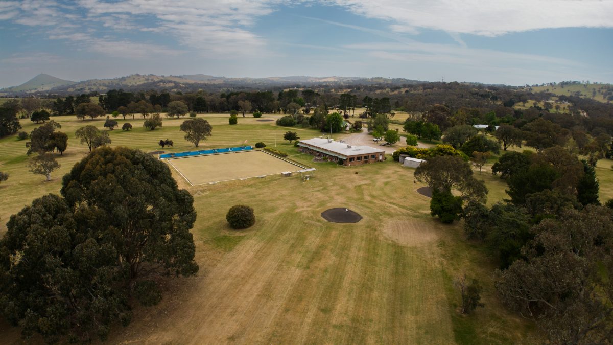 Aerial view of golf and sand course