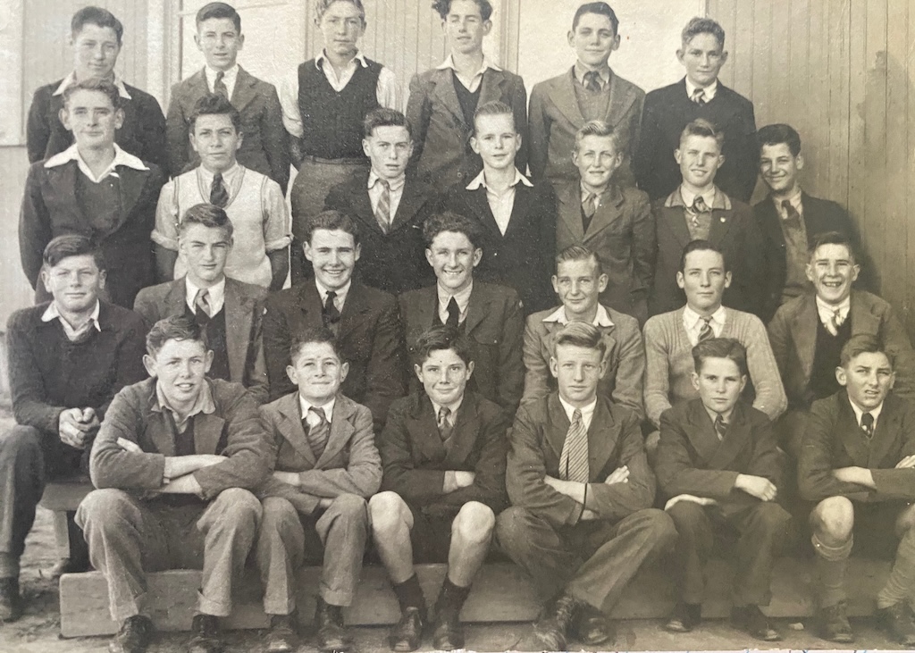 This 1945 photo shows Goulburn High School’s 3 C class, with Reg in the middle of the second row. 