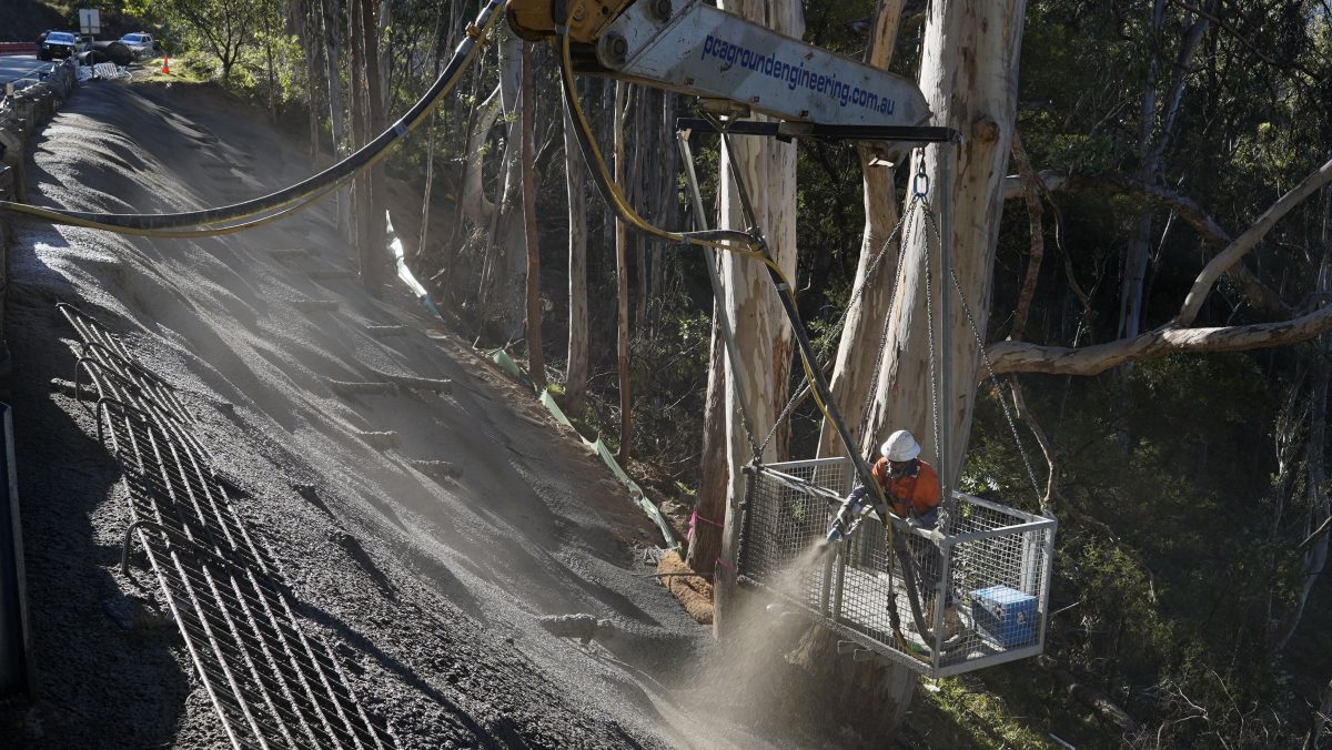 Mountain repairs after landslip 