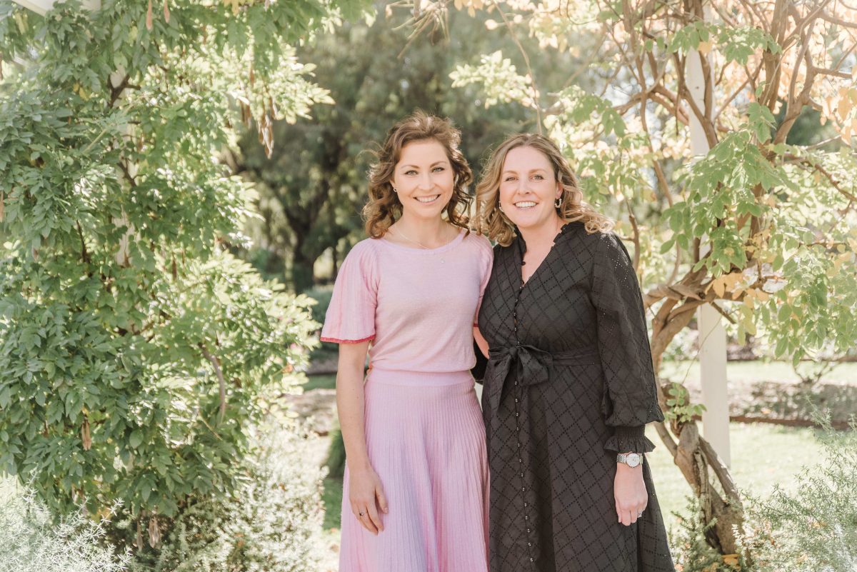 Two women in garden