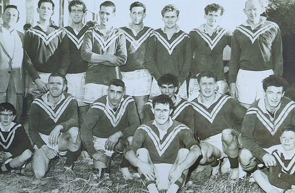 Goulburn United’s 1962 premiership winning team, with captain-coach Cyril Eastlake third from the left in the front row. 