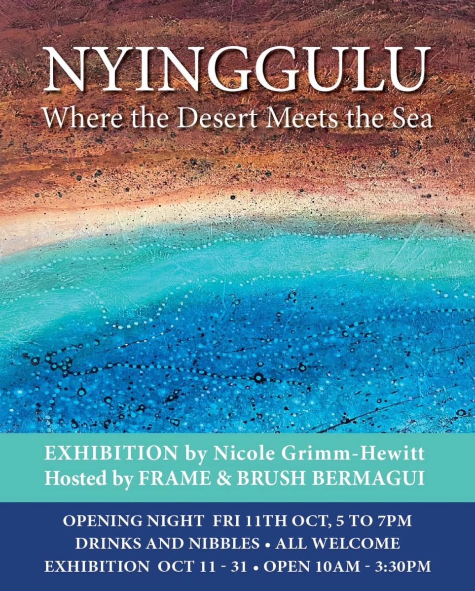 Nyinggulu: Where the Desert Meets the Sea exhibition poster 