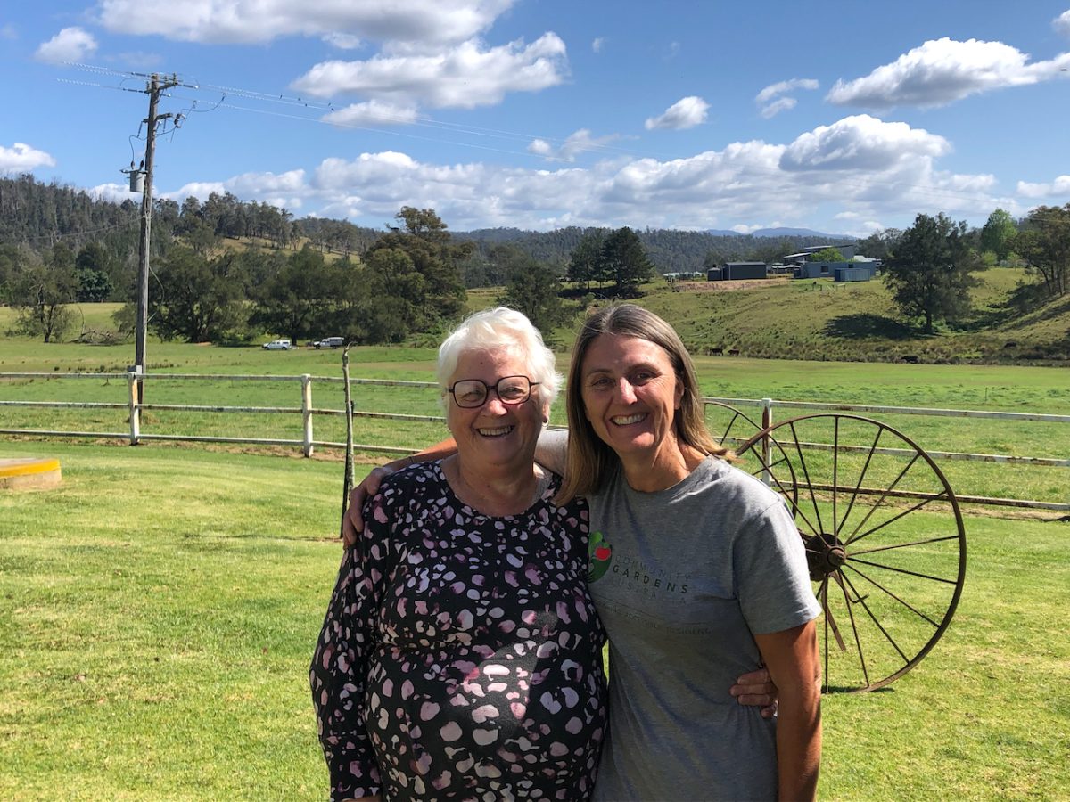 Louise Marcinkowski, one of the participating farmers in the Bodalla area, and Sharlene Cohen, a volunteer with Eurobodalla Koala Project.