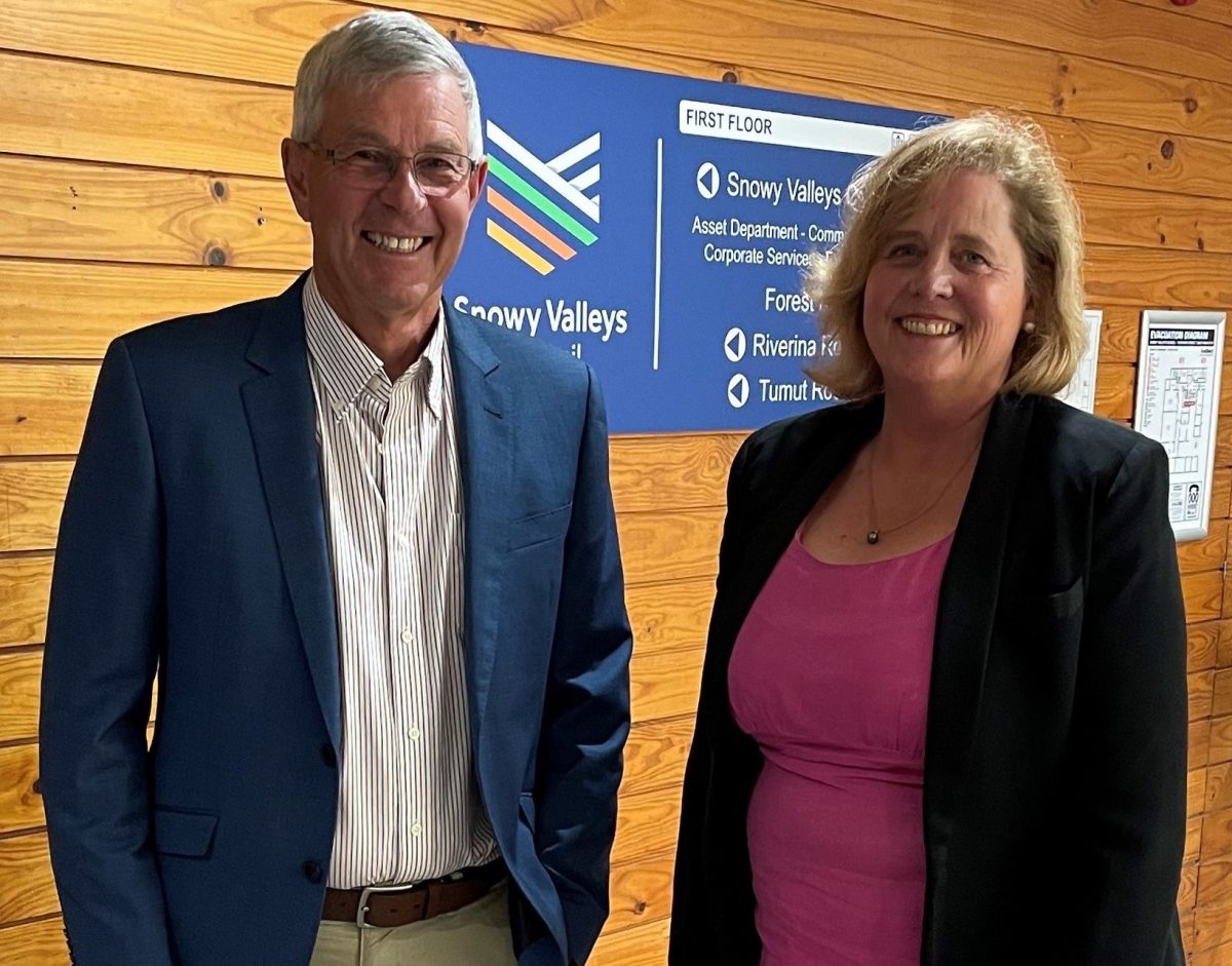 a man and a woman in a shire council office