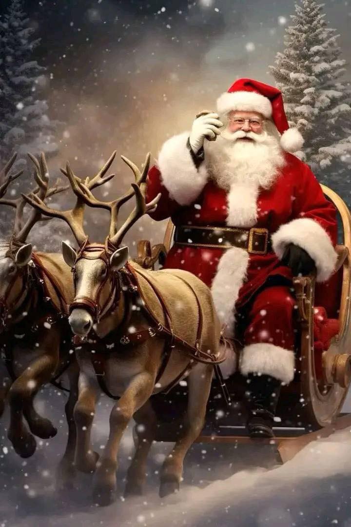 an image of santa clause on a sleigh 