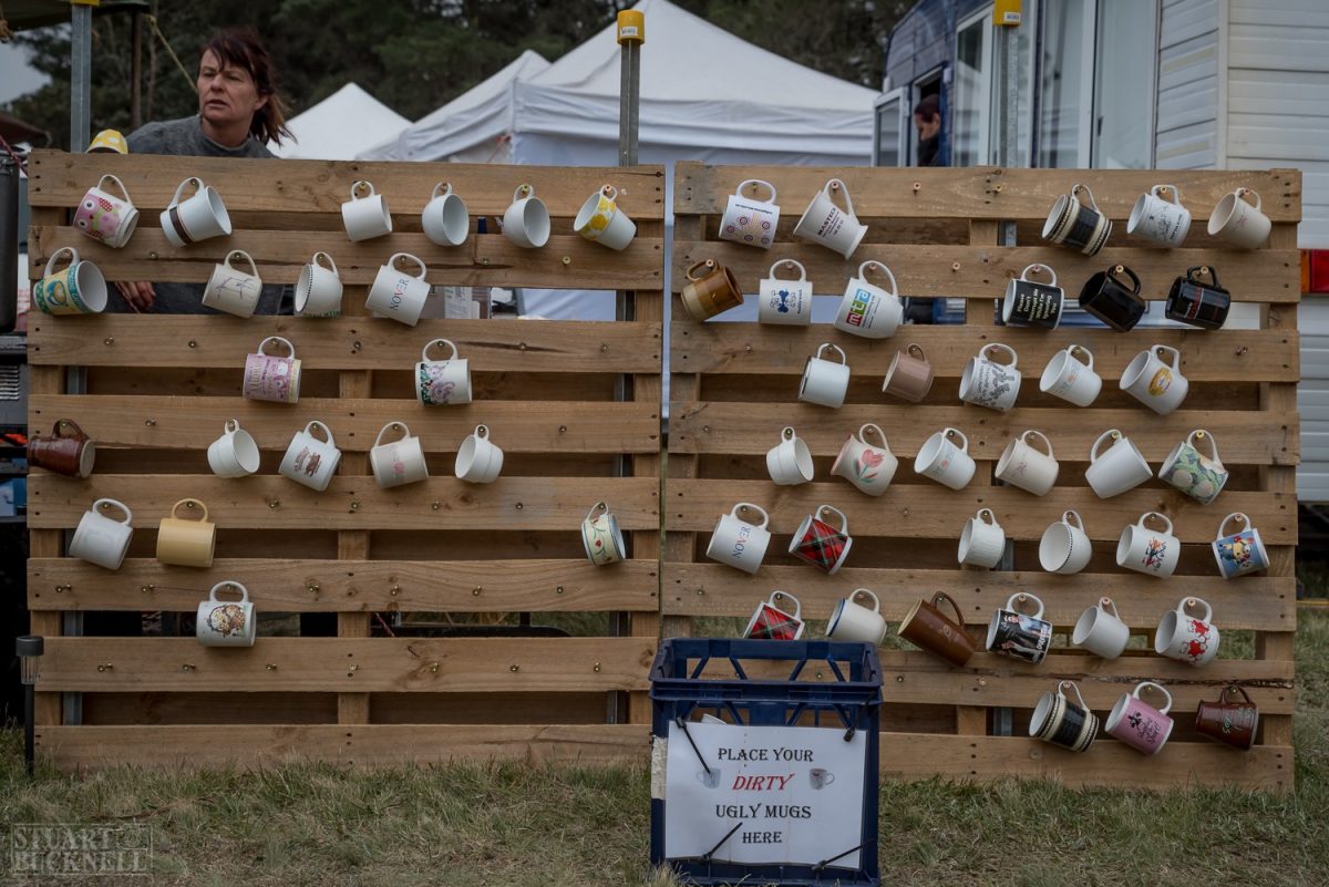 Wall of mugs