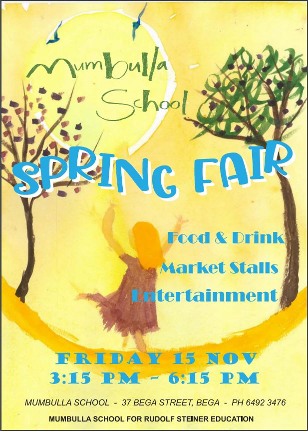 Poster for the Mumbulla School Spring Fair