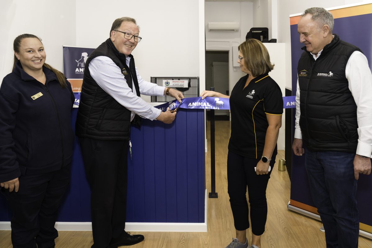 AWL NSW Inspector Amanda Shane, Dr Michael Holland, AWL NSW president Linda Geddes and AWL NSW CEO Stephen Albin at the Bega centre's opening.