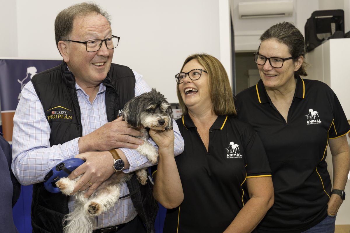 Dr Michael Holland, AWL NSW president Linda Geddes and AWL NSW Bega manager Olivia Forge at the opening of the Bega animal care centre.