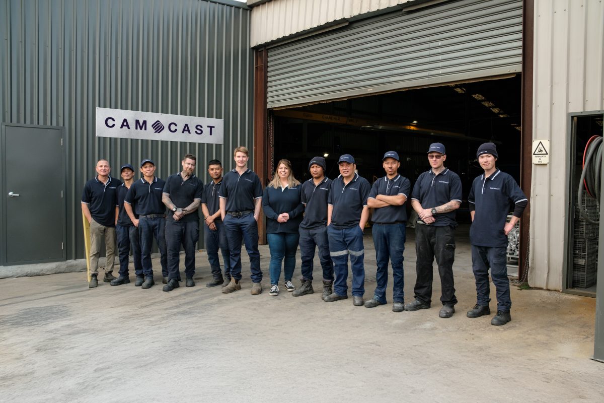 Camcast staff in Goulburn, with director Troy Rath in the centre.