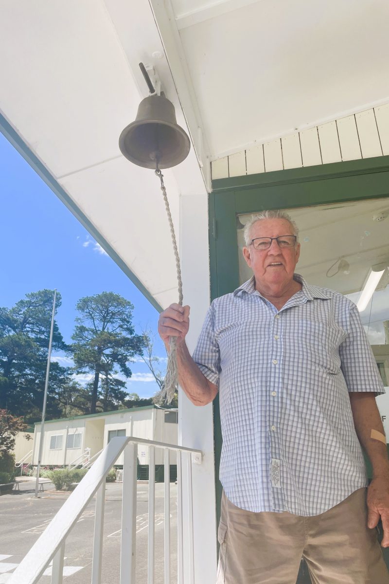 Man rings school bell