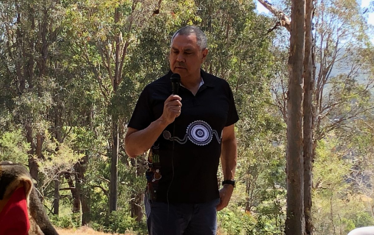 Shane Hamilton, deputy secretary of Aboriginal Affairs at the Premier's Department in the NSW Government, spoke at the ancestor's repatriation ceremony at Narooma on 23 November.