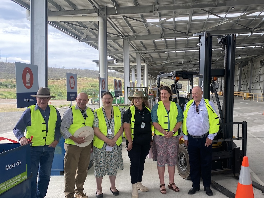 At the opening of the Community Recycling Centre on Wednesday morning are councillors Bob Kirk, Michael Prevedello, Mayor Nina Dillon, Councillor Liz McKeon, Assistant Minister for Energy, Environment, Climate Change and Heritage Trish Doyle and Councillor Keith Smith.