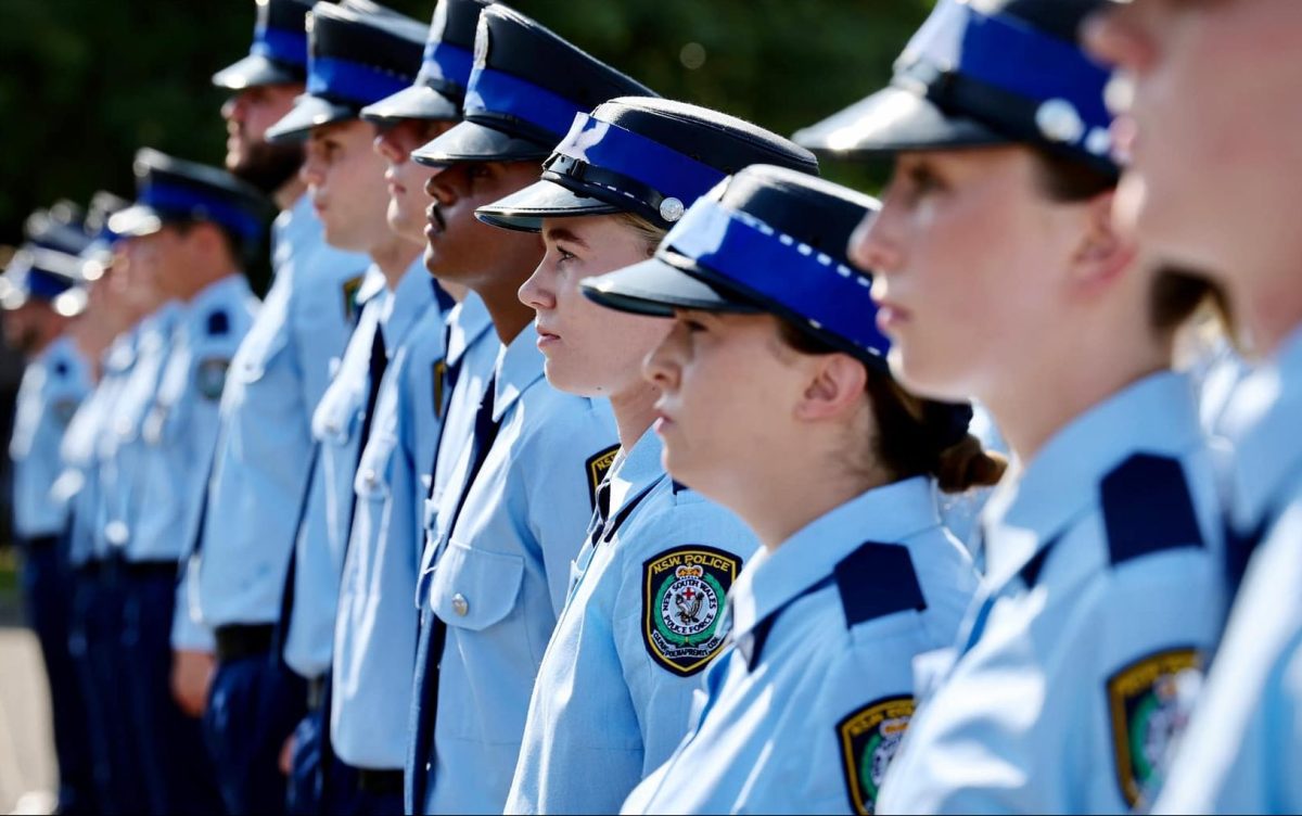 lineup of police graduates