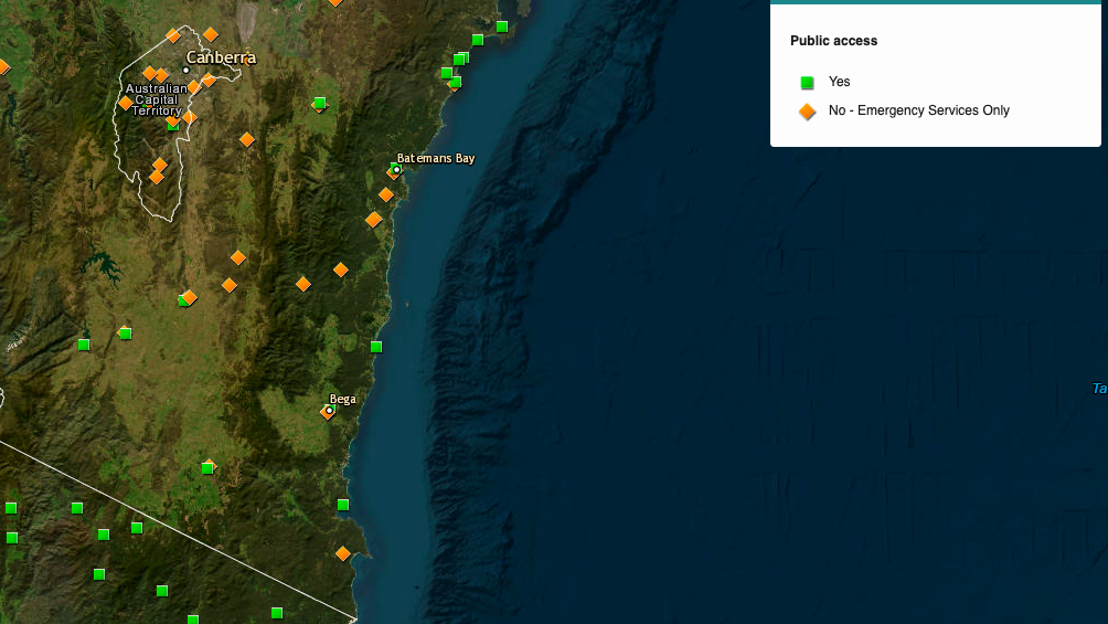 satellite services map