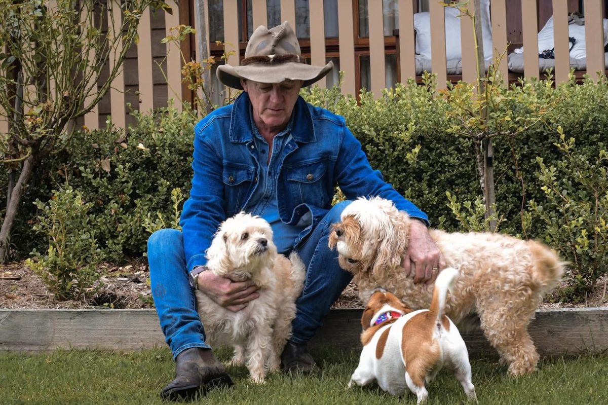 Charlie Fenton and his tail-wagging, four-legged mates. The Crookwell publican says the company of men is even more important and has set aside a weekend next month to set tongues wagging.