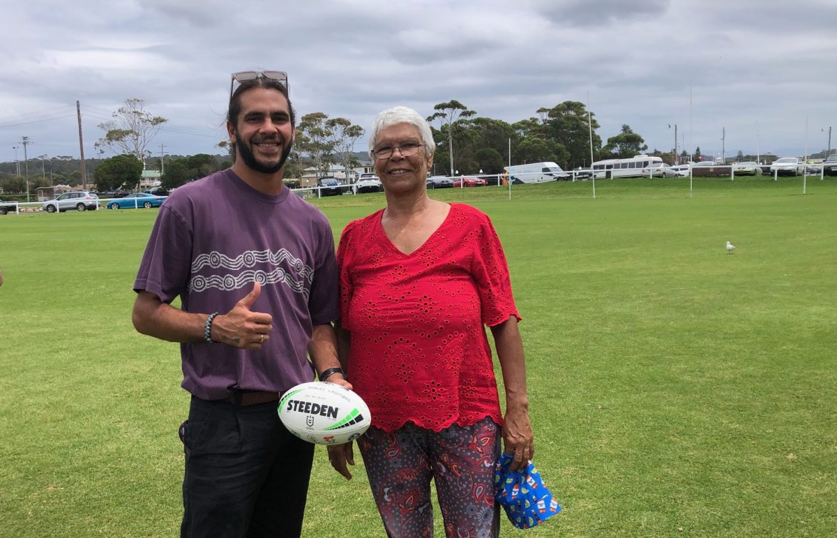 Narooma's Harley Ladmore and Lehane Mason at Survival Day in Bermagui on 26 January.