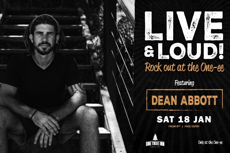 banner for the live and loud dean abbott event 