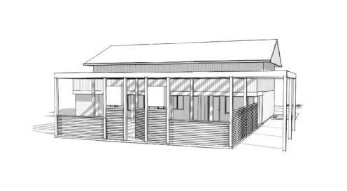 Drawing of proposed new cafe and bar at 76 Princes Highway, Narooma. 