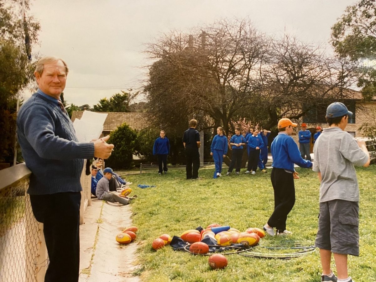 Principal Alan Milne in 1987, the year Goulburn East Primary School celebrated its centenary. 