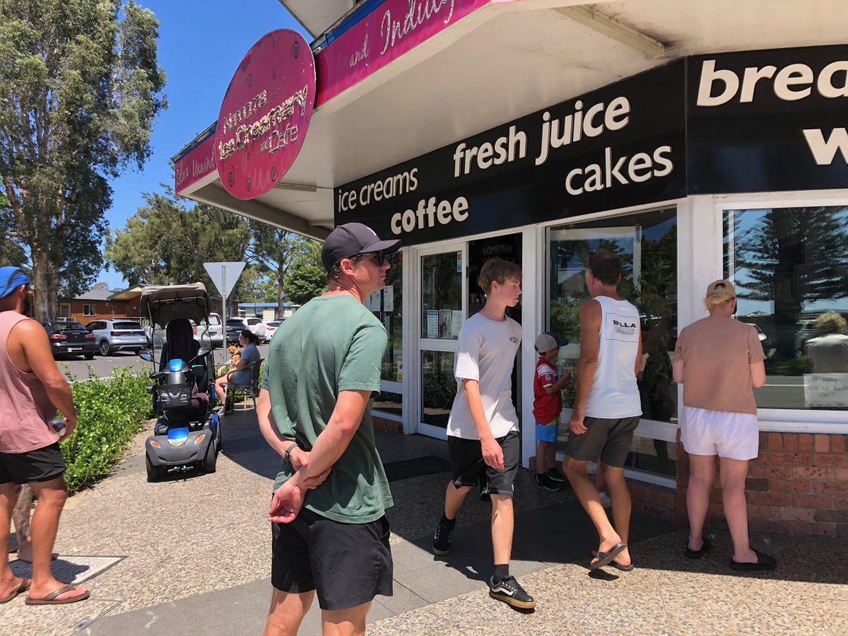 There is usually quite a crowd of people outside Narooma Ice Creamery Cafe waiting for their takeaway orders.