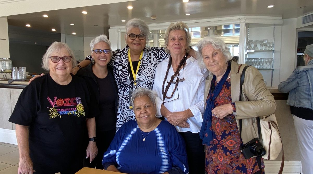 Julie Janson (standing, second from right) at the Newcastle Writers Festival 2023. 