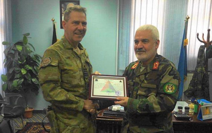 Captain David Luck with Major General Siddiqi, who was Mushfiq's boss, in 2016.