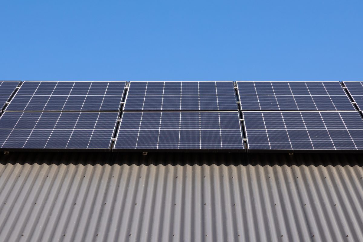 solar panels on roof