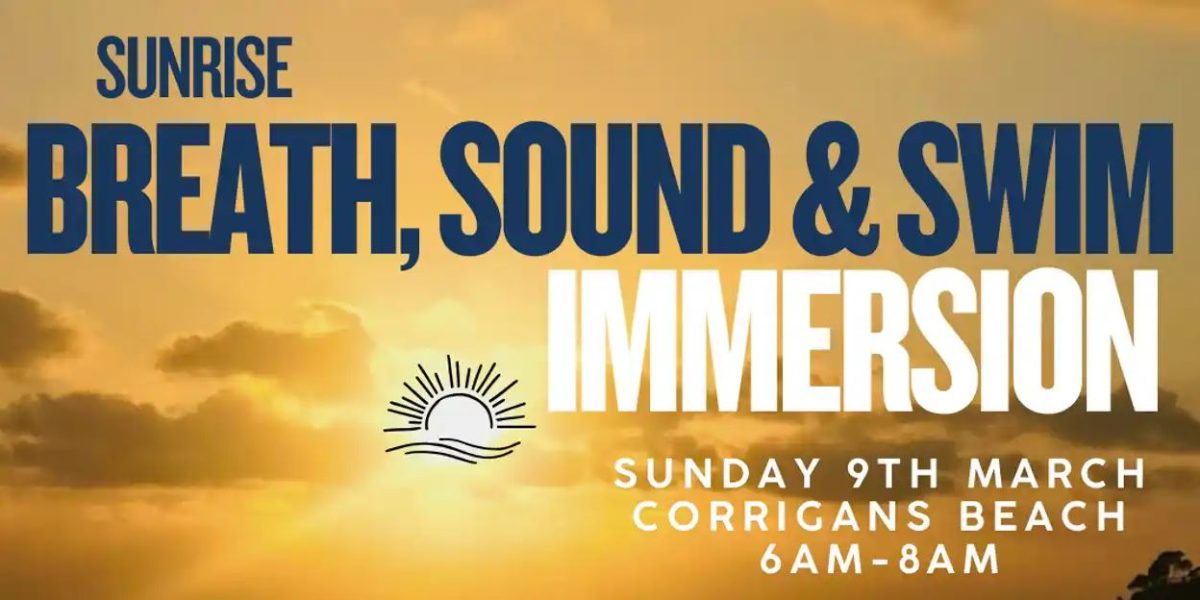 banner for the sunrise breath sound and swim immersion