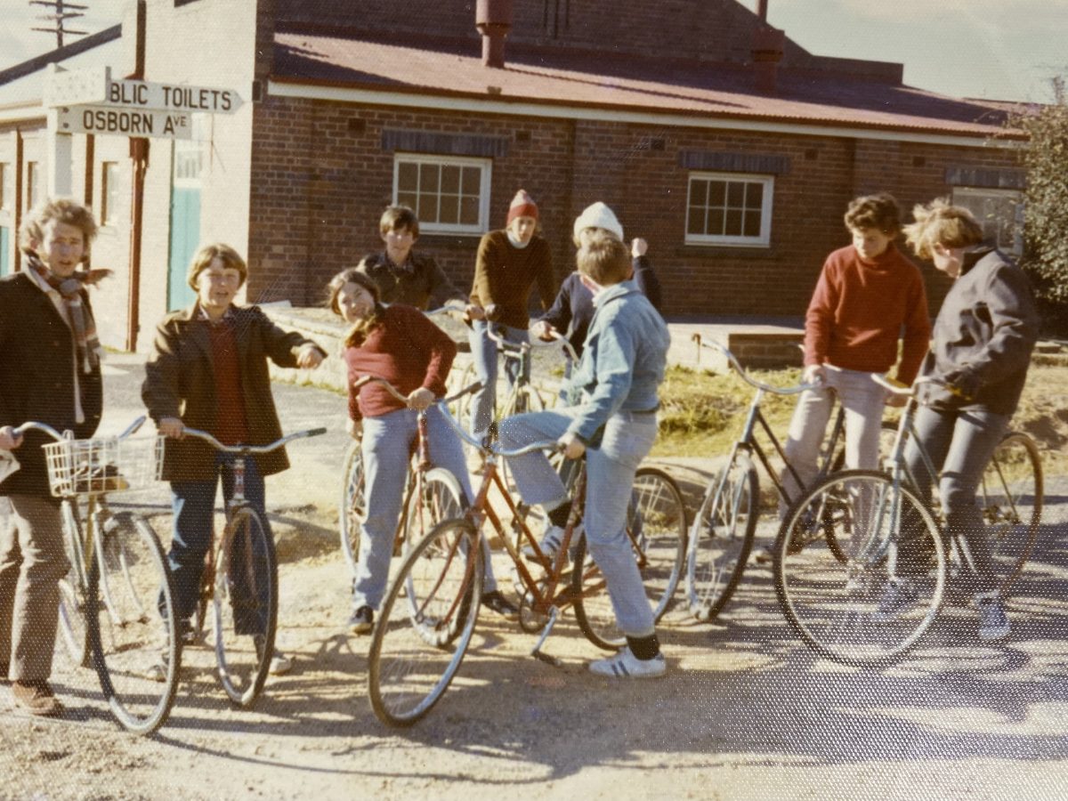 A group of junior Anglicans at Bundanoon in the 1970s, when they hired bikes and visited the Glow Worm Glen. 