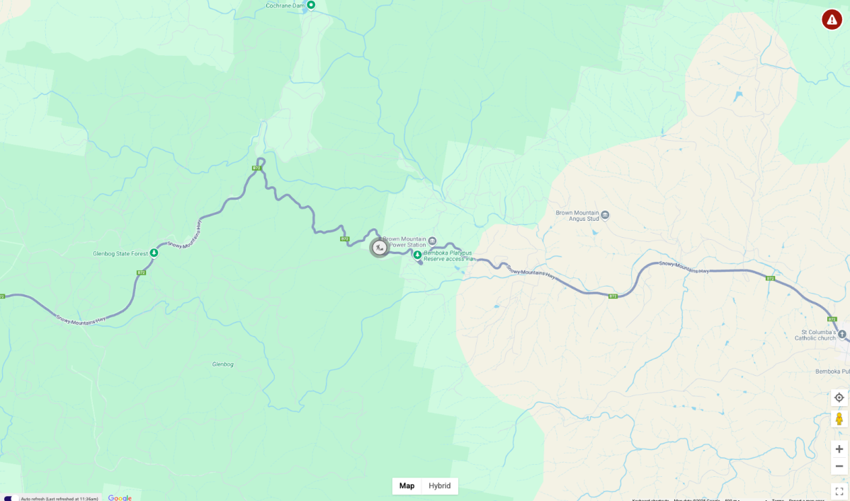 A map showing where roadworks will take place