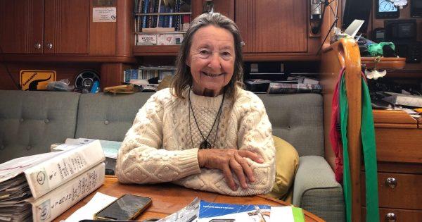 British sailing legend Jeanne Socrates berths in Bermagui to see out storm