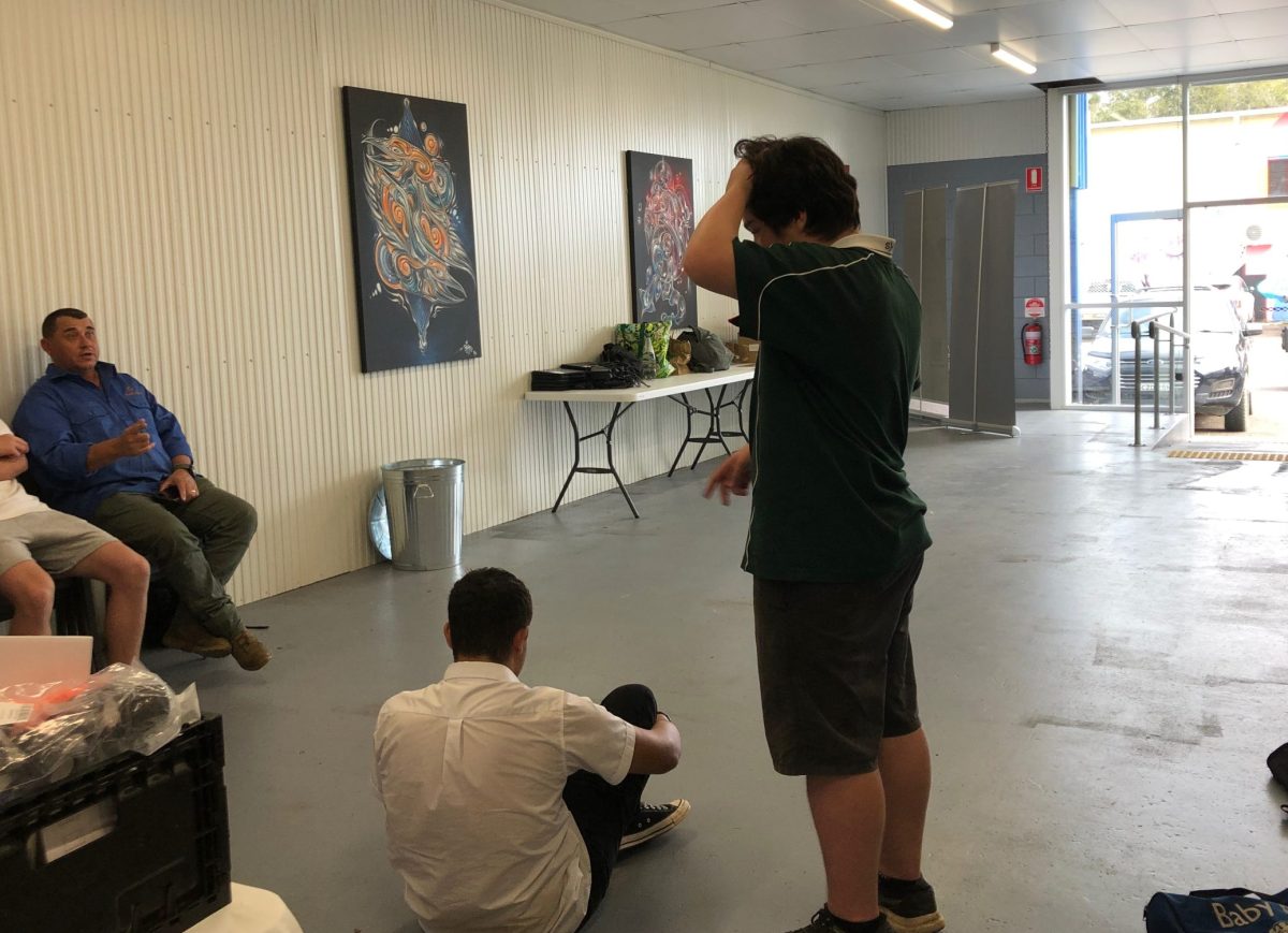 Students doing first aid training at the Creative Tech Hub in Moruya on 13 May, facilitated by Neal McGarrity