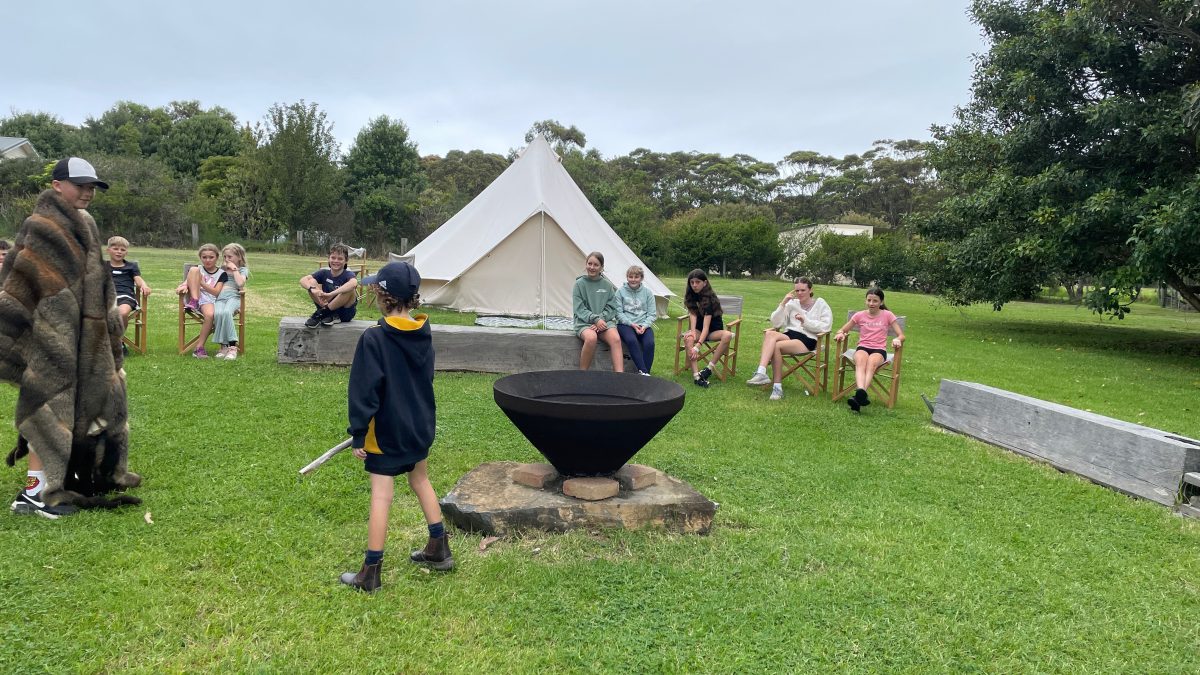 Children at PCYC's WOLF camp at Mystery Bay in February 2024. Around 100 young people have attended WOLF camps.
