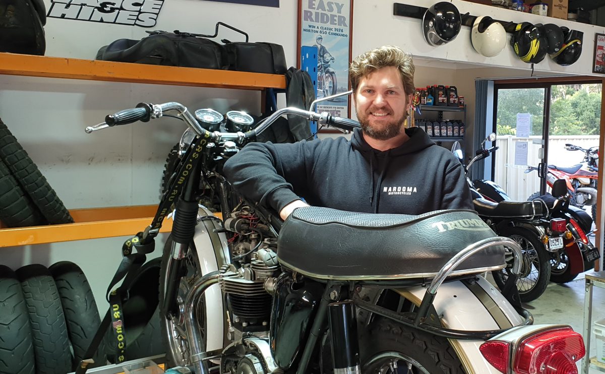 man and a motorcycle